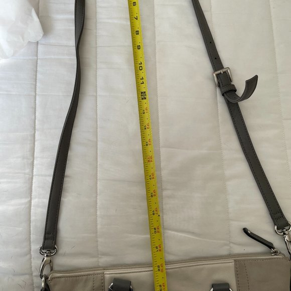 Tignanello Gray Color Block Leather Handbag - Picture 9 of 10